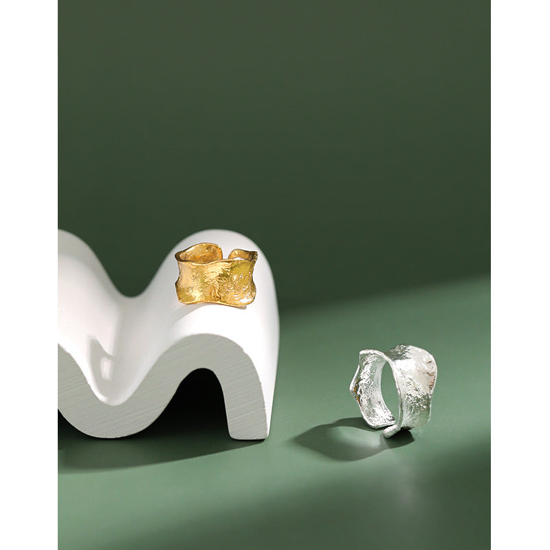 Lovcia Gold Tone 925 Sterling Silver Adjustable Ring-Rings-Yellow Gold-Yellow Gold