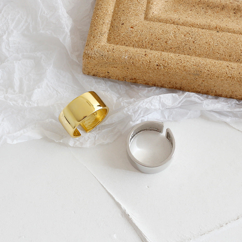 Lovcia Gold Tone 925 Sterling Silver Adjustable Ring-Rings-Yellow Gold-Yellow Gold