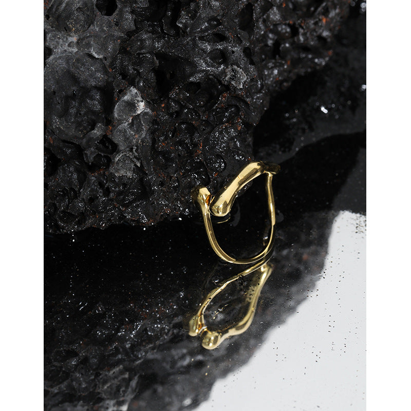 Lovcia Gold Tone 925 Sterling Silver Adjustable Ring-Rings-Yellow Gold-Yellow Gold