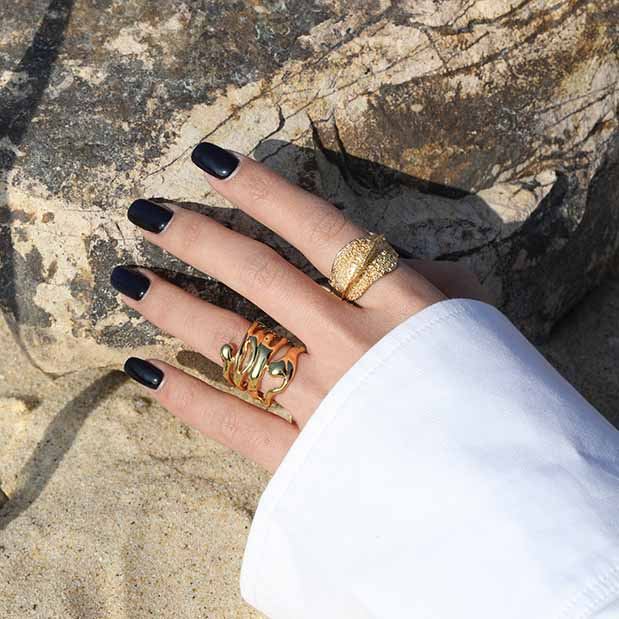 Lovcia Gold Tone 925 Sterling Silver Adjustable Ring-Rings-Yellow Gold-Yellow Gold