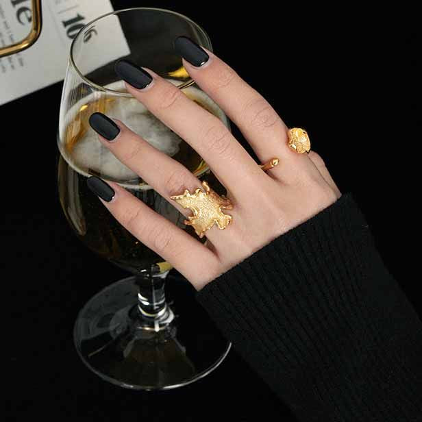 Lovcia Gold Tone 925 Sterling Silver Adjustable Ring-Rings-Yellow Gold-Yellow Gold