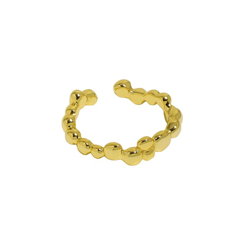 Lovcia Gold Tone 925 Sterling Silver Adjustable Ring-Rings-Yellow Gold-Yellow Gold