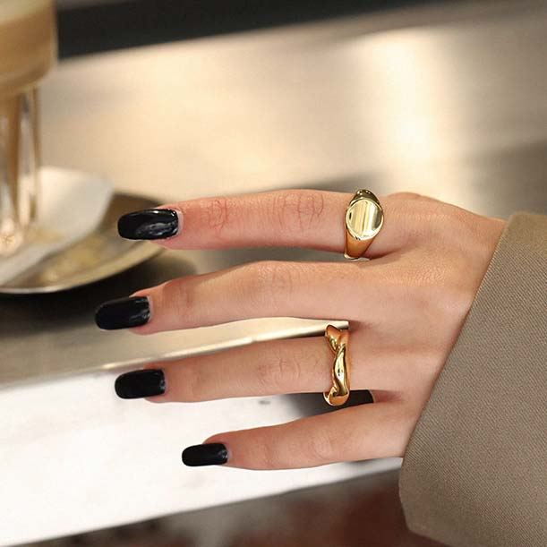 Lovcia Gold Tone 925 Sterling Silver Adjustable Ring-Rings-Yellow Gold-Yellow Gold