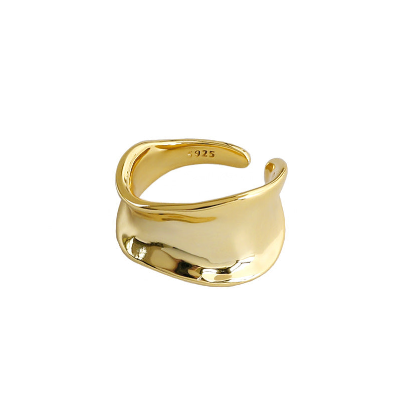 Lovcia Gold Tone 925 Sterling Silver Adjustable Ring-Rings-Yellow Gold-Yellow Gold
