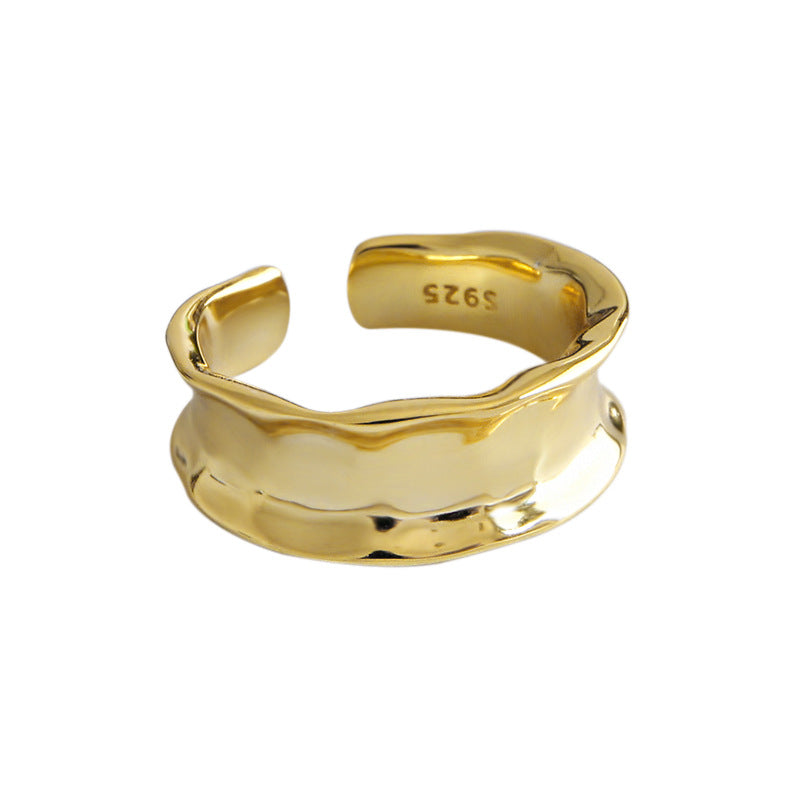 Lovcia Gold Tone 925 Sterling Silver Adjustable Ring-Rings-Yellow Gold-Yellow Gold