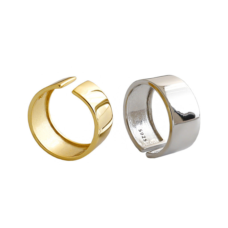 Lovcia Gold Tone 925 Sterling Silver Adjustable Ring-Rings-Yellow Gold-Yellow Gold
