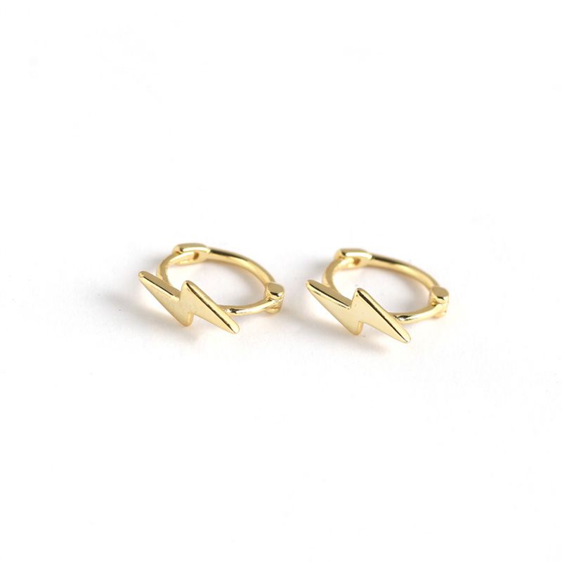 Lovcia Gold Tone 925 Sterling Silver Hoop Earrings 10.5mm-Earrings-Yellow Gold-Yellow Gold