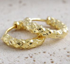 Lovcia Gold Tone 925 Sterling Silver Hoop Earrings 12.3mm-Earrings-Yellow Gold & Small Size-