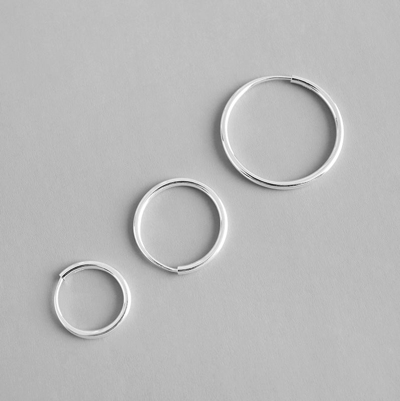 Lovcia Gold Tone 925 Sterling Silver Huggie Earrings 13mm-Earrings-Yellow Gold 23MM-Yellow Gold 23MM