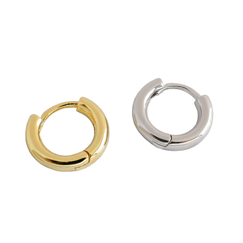 Lovcia Gold Tone 925 Sterling Silver Huggie Hoop Earrings-Earrings-Yellow Gold-Yellow Gold