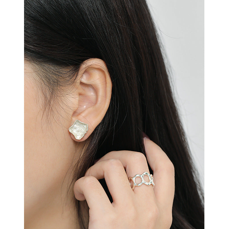 Lovcia Gold Tone 925 Sterling Silver Leaf Stud Earrings-Earrings-Yellow Gold-Yellow Gold