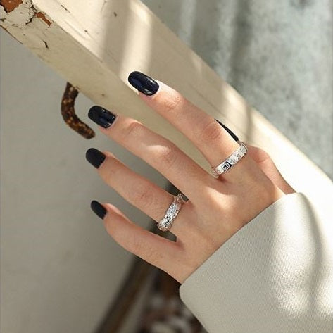 Lovcia Gold Tone 925 Sterling Silver Ring Irregular Chain-Rings-Us 8-Yellow Gold-Us 8