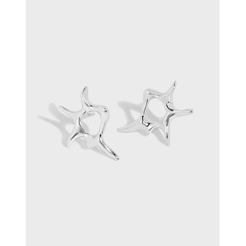 Lovcia Gold Tone 925 Sterling Silver Sun Stud Earrings-Earrings-Yellow Gold-Yellow Gold