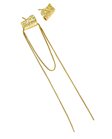 Lovcia Gold Tone 925 Sterling Silver Tassel Earrings 120mm-Earrings-Yellow Gold-Yellow Gold