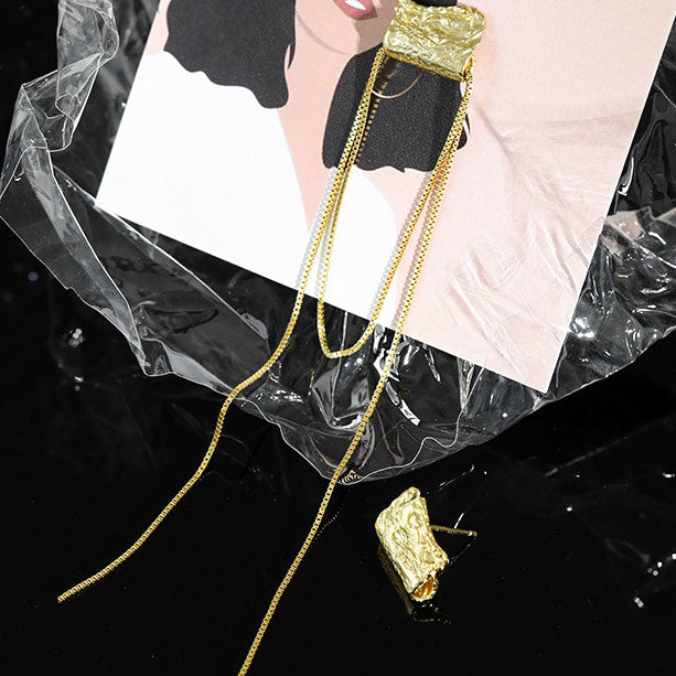 Lovcia Gold Tone 925 Sterling Silver Tassel Earrings 120mm-Earrings-Yellow Gold-Yellow Gold
