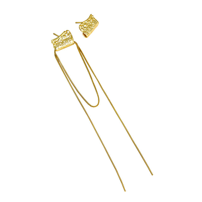 Lovcia Gold Tone 925 Sterling Silver Tassel Earrings 120mm-Earrings-Yellow Gold-Yellow Gold