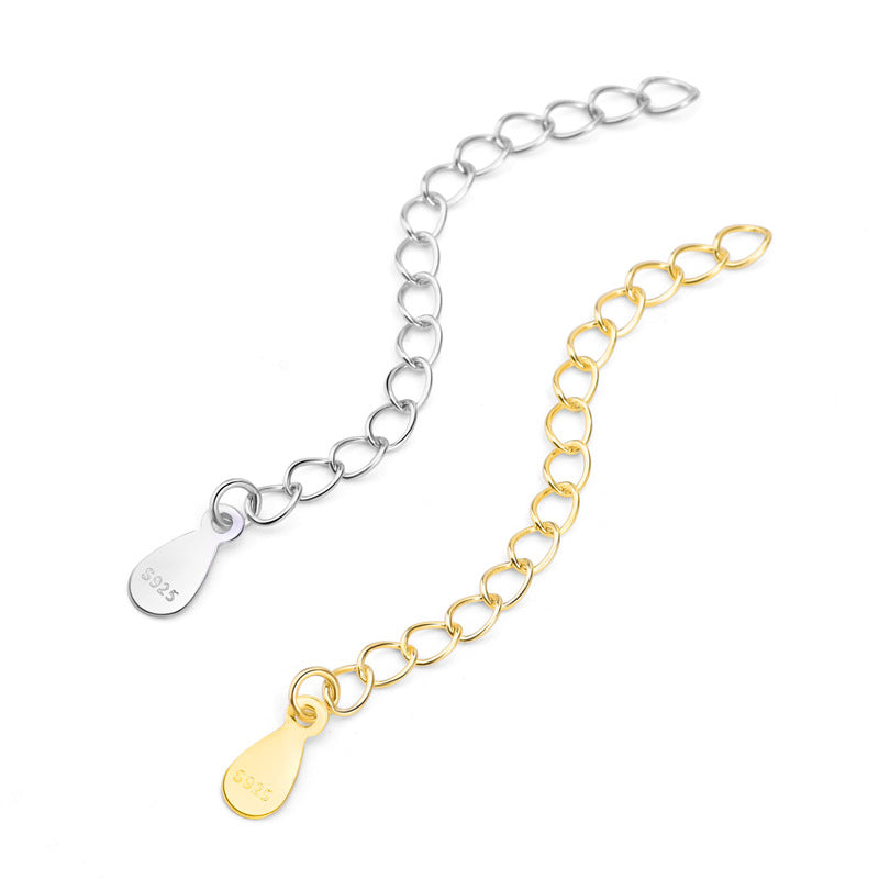 Lovcia Gold Tone 925 Waterdrop Rolo Chain DIY Extended 50mm-Jewelry Making Kits-Rose Gold-Heart Extended Chain & 50mm-Rose Gold