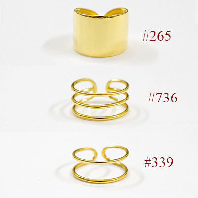 Lovcia Gold Tone Adjustable 925 Sterling Silver Ring-Rings-#339 Wide Ring-#339 Wide Ring