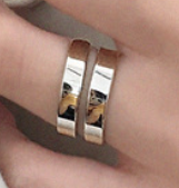 Lovcia Gold Tone Adjustable 925 Sterling Silver Ring-Rings-Rhodium-Rhodium