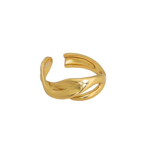 Lovcia Gold Tone Adjustable 925 Sterling Silver Ring-Rings-Yellow Gold-Yellow Gold