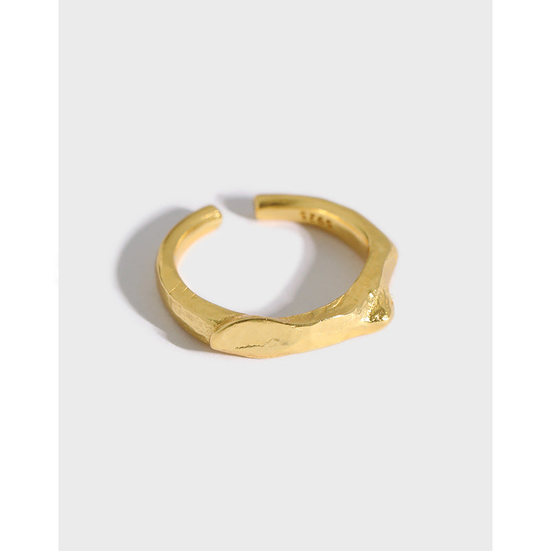 Lovcia Gold Tone Adjustable 925 Sterling Silver Ring-Rings-Yellow Gold-Yellow Gold