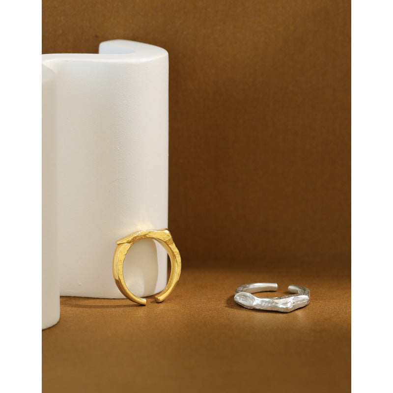 Lovcia Gold Tone Adjustable 925 Sterling Silver Ring-Rings-Yellow Gold-Yellow Gold