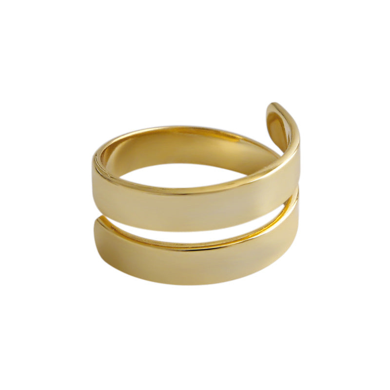 Lovcia Gold Tone Adjustable 925 Sterling Silver Ring-Rings-Yellow Gold-Yellow Gold