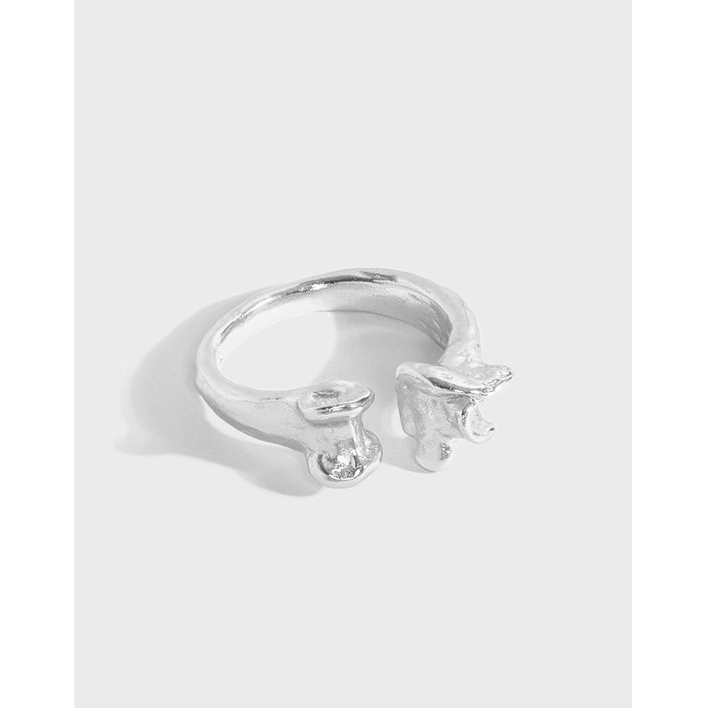 Lovcia Gold Tone Adjustable Bone Ring 925 Silver Open Size-Rings-Yellow Gold-Yellow Gold
