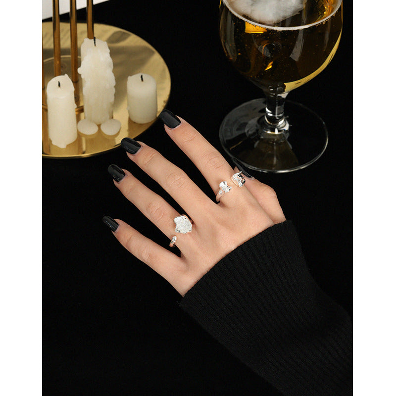 Lovcia Gold Tone Adjustable Bone Ring 925 Silver Open Size-Rings-Yellow Gold-Yellow Gold