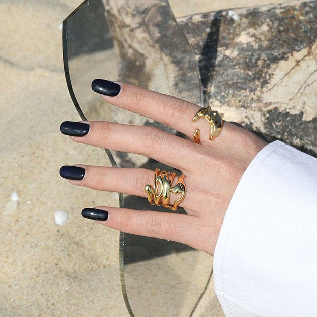 Lovcia Gold Tone Adjustable Cross Ring 925 Sterling Silver-Rings-Yellow Gold-Yellow Gold