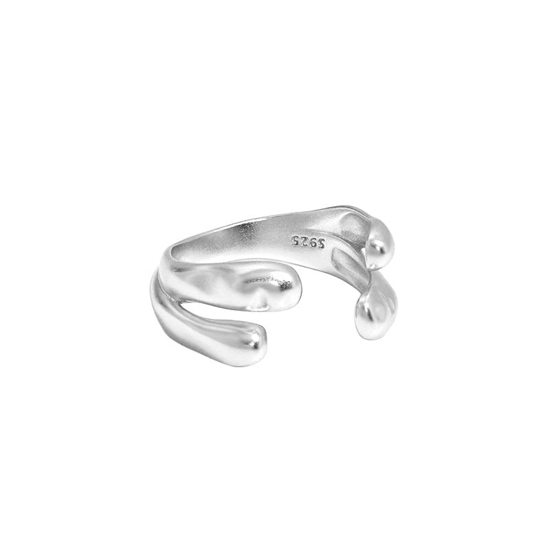 Lovcia Gold Tone Adjustable Double Layer Ring 925 Sterling-Rings-Rhodium-Rhodium
