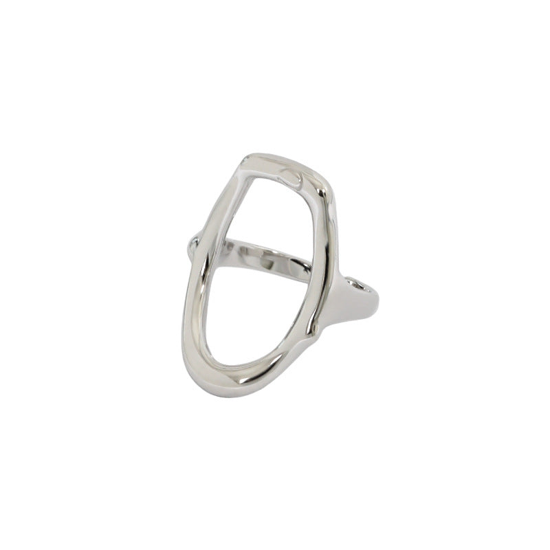 Lovcia Gold Tone Adjustable Open Ring 925 Sterling Silver-Rings-Rhodium-Rhodium