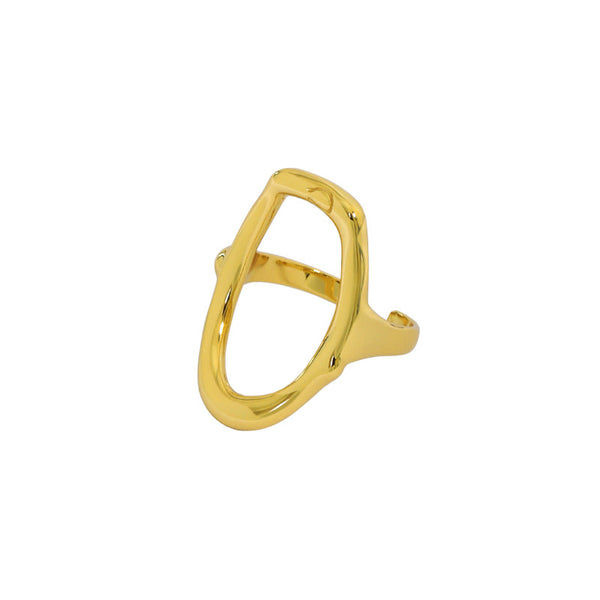Lovcia Gold Tone Adjustable Open Ring 925 Sterling Silver-Rings-Yellow Gold-Yellow Gold