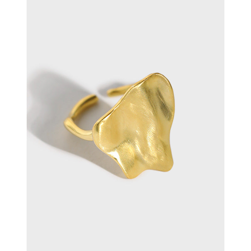 Lovcia Gold Tone Adjustable Open Ring 925 Sterling Silver-Rings-Yellow Gold-Yellow Gold