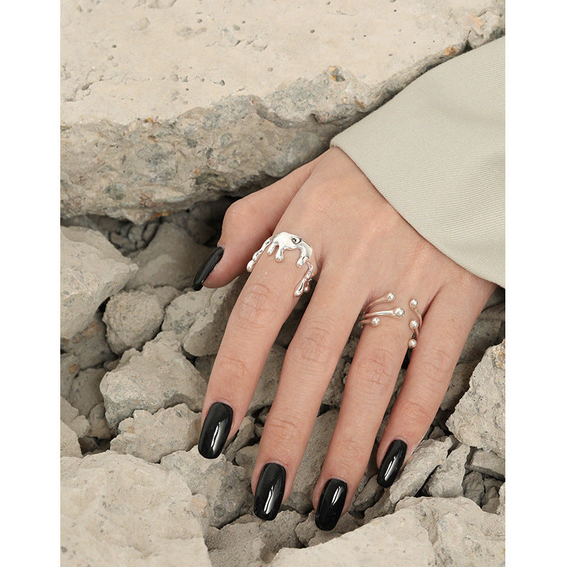 Lovcia Gold Tone Adjustable Open Ring 925 Sterling Silver-Rings-Yellow Gold-Yellow Gold