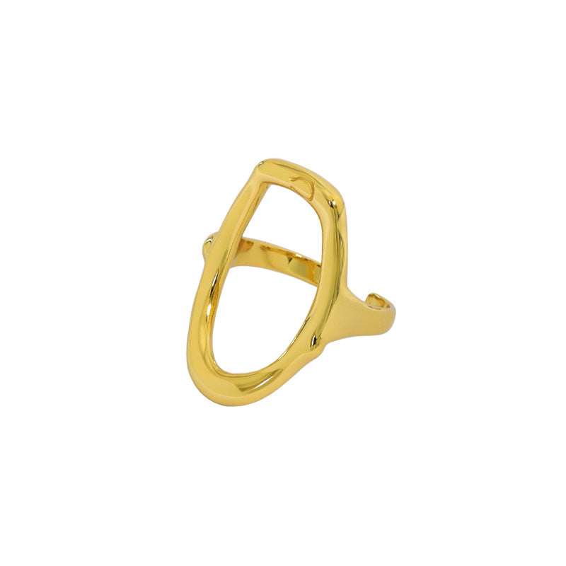 Lovcia Gold Tone Adjustable Open Ring 925 Sterling Silver-Rings-Yellow Gold-Yellow Gold