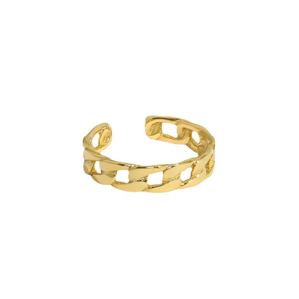 Lovcia Gold Tone Adjustable Open Size 925 Sterling Ring-Rings-Yellow Gold-Yellow Gold