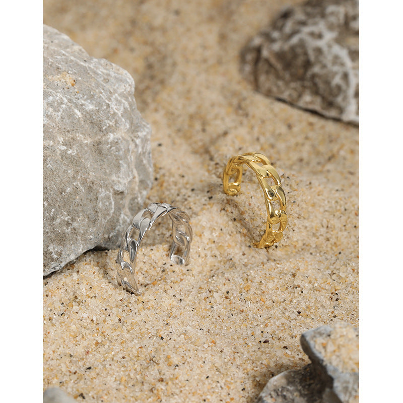 Lovcia Gold Tone Adjustable Open Size 925 Sterling Ring-Rings-Yellow Gold-Yellow Gold