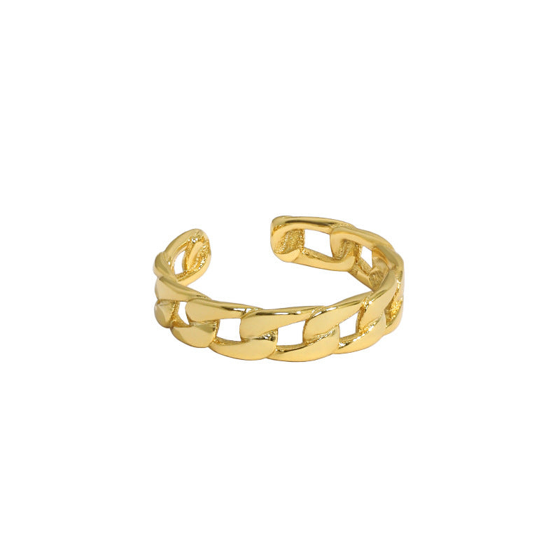Lovcia Gold Tone Adjustable Open Size 925 Sterling Ring-Rings-Yellow Gold-Yellow Gold