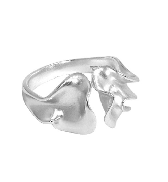 Lovcia Gold Tone Adjustable Ring 925 Sterling Silver-Rings-Rhodium-Rhodium