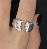 Lovcia Gold Tone Adjustable Ring 925 Sterling Silver-Rings-Rhodium-Rhodium
