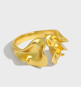 Lovcia Gold Tone Adjustable Ring 925 Sterling Silver-Rings-Yellow Gold-Yellow Gold