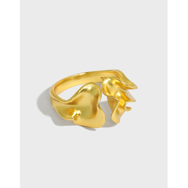 Lovcia Gold Tone Adjustable Ring 925 Sterling Silver-Rings-Yellow Gold-Yellow Gold