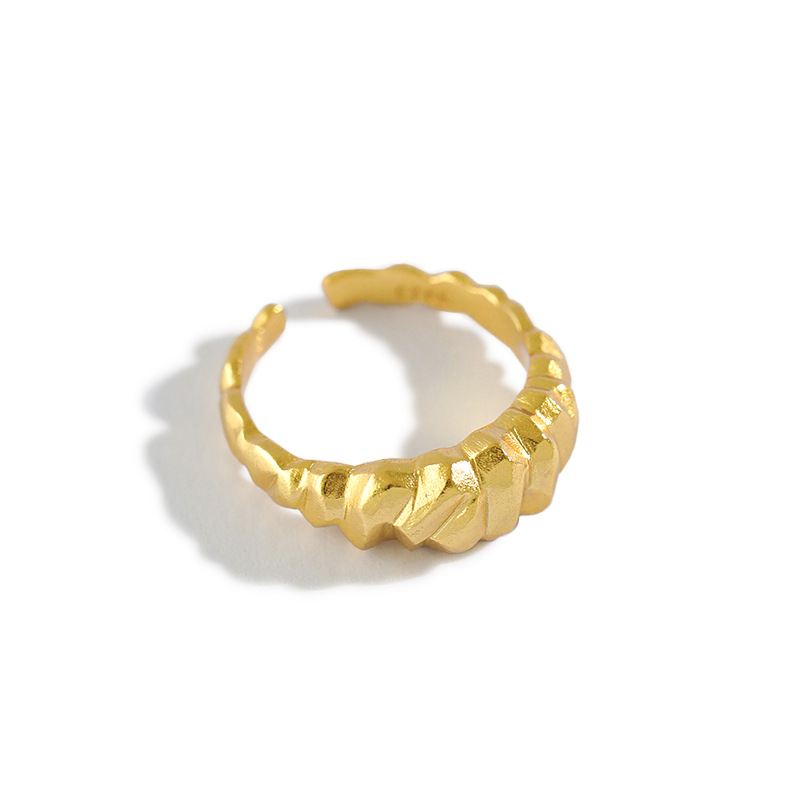 Lovcia Gold Tone Adjustable Ring in 925 Sterling Silver-Rings-Yellow Gold-