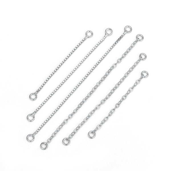 Lovcia Gold Tone Box Rolo Chain 925 Silver DIY Chain Kit-Jewelry Making Kits-Yellow Gold-Rolo Chain: 1.2mm * 50mm-Yellow Gold