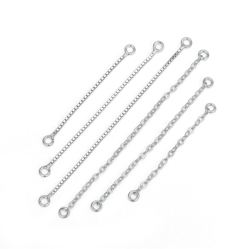 Lovcia Gold Tone Box Rolo Chain 925 Silver DIY Chain Kit-Jewelry Making Kits-Yellow Gold-Rolo Chain: 1.2mm * 50mm-Yellow Gold