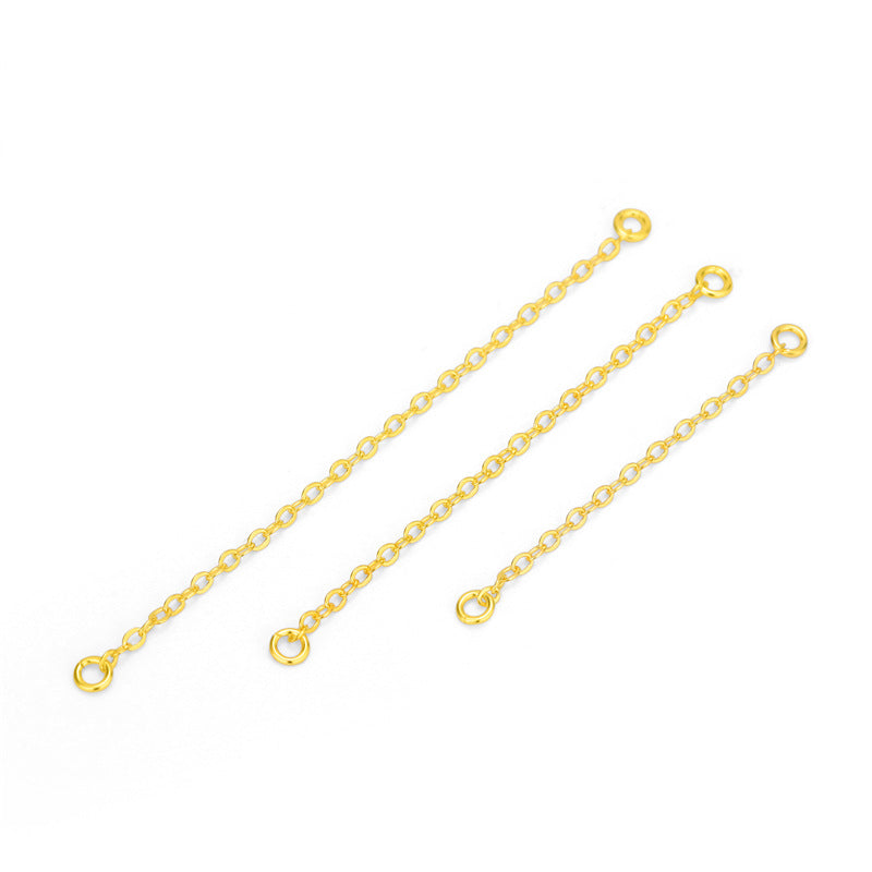 Lovcia Gold Tone Box Rolo Chain 925 Silver DIY Chain Kit-Jewelry Making Kits-Yellow Gold-Rolo Chain: 1.2mm * 50mm-Yellow Gold