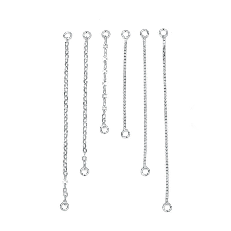 Lovcia Gold Tone Box Rolo Chain 925 Silver DIY Chain Kit-Jewelry Making Kits-Yellow Gold-Rolo Chain: 1.2mm * 50mm-Yellow Gold