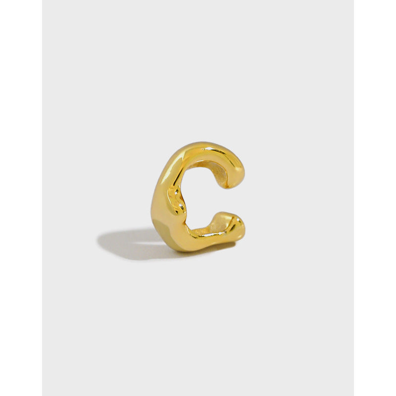 Lovcia Gold Tone C Shape 925 Silver Non Pierced Earring-Earrings-Yellow Gold (Single)-Yellow Gold (Single)