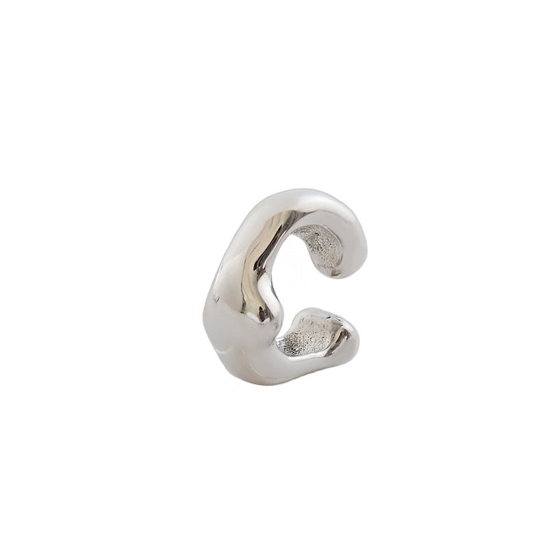 Lovcia Gold Tone C Shape 925 Silver Non Pierced Earring-Earrings-Yellow Gold (Single)-Yellow Gold (Single)
